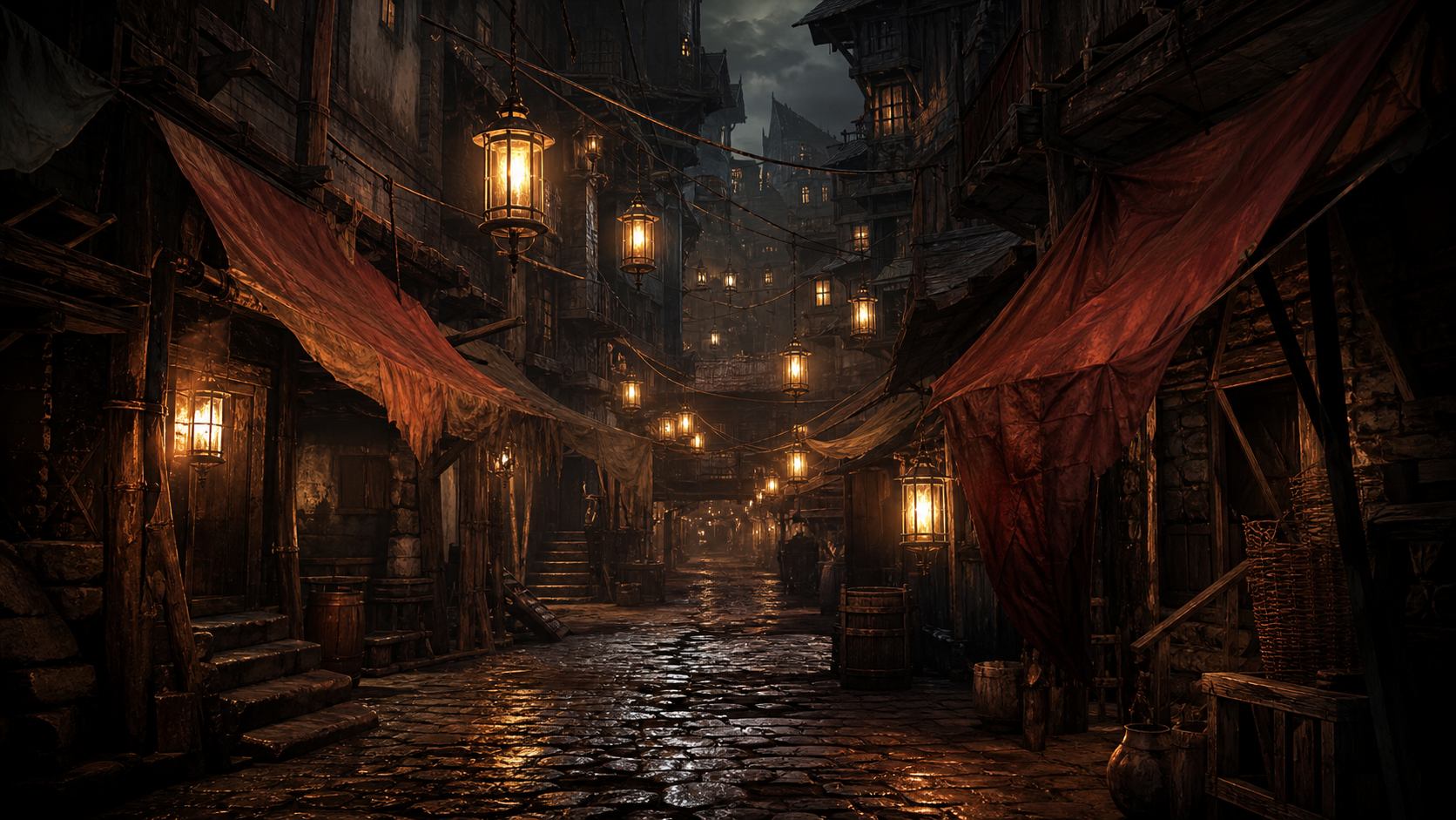 Slums Under the Lanterns mood artwork