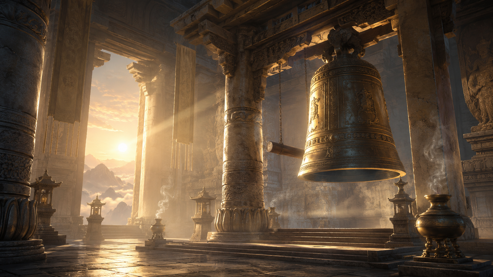 Temple of the Dawn Bell mood artwork
