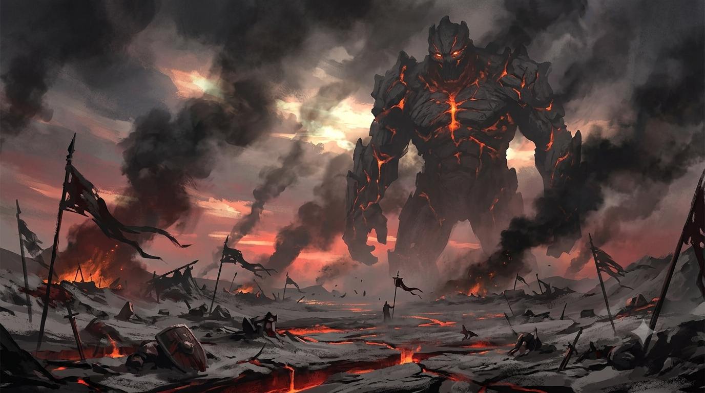 The Ashen Colossus mood artwork